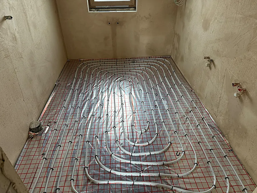 Podłogówka gotowa do zalania